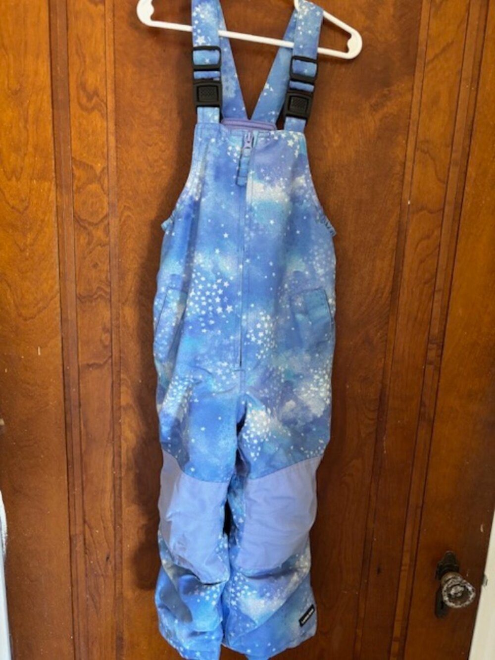 Lands’ End Kids Blue Galaxy Star Print Snow Bibs Size 4